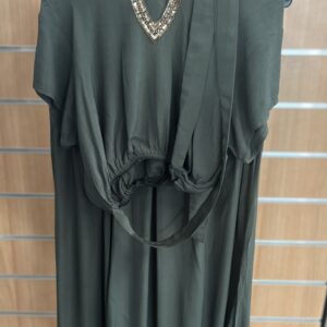 Ensemble haut+ jupe évasée de tissus recyclés. Taille : L/XL