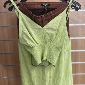 Ensemble haut + jupe évasée de tissus recyclés. Taille : S (34)