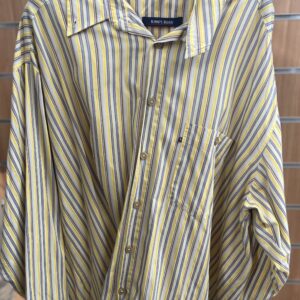 Chemise à rayure jaune gris et blanc Taille : XXL / 45/46